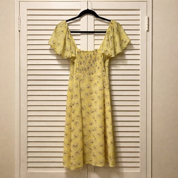 Line & Dot Yellow Floral Mini Dress - Picture 3 of 4